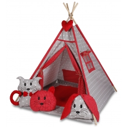 Namiot TIPI TEEPEE mata+3 poduszeczki zwierzaczki
